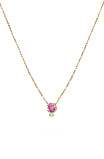 Meira T Pink Sapphire & Diamond Pendant Necklace In Pink