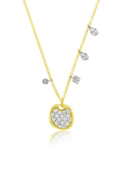 Shop Meira T Diamond Disc Pendant Necklace In Yellow