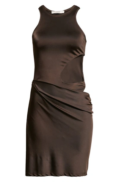 Shop Et Ochs Cutout Satin Tank Dress In Chocolate