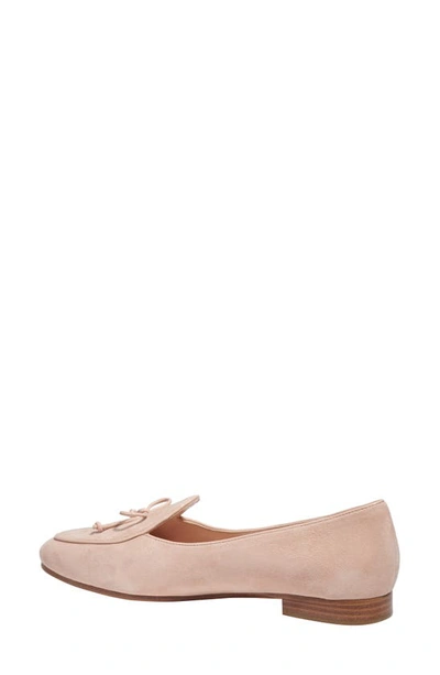 Kate Spade Devi Suede Bow Flat Loafers In Peach Shake