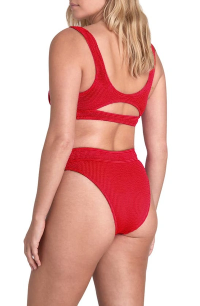 Shop Bound By Bond-eye Bond-eye The Sasha Cutout Bikini Top In Baywatch Red