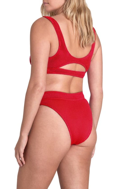 Bound By Bond-eye The Sasha Cutout Bikini Top In Baywatch Red