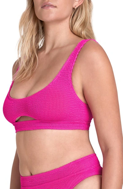 Shop Bound By Bond-eye The Sasha Cutout Bikini Top In Bright Pink