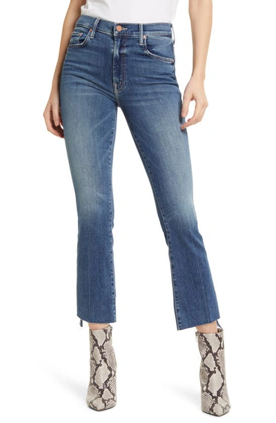 Shop Mother The Insider Step Hem Crop Bootcut Jeans In Walking On Coals