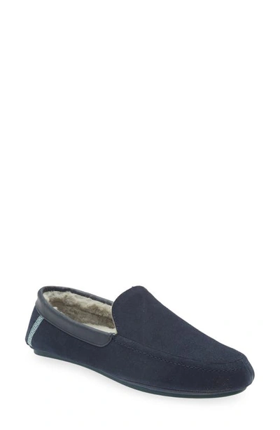 Ted Baker Moccasin Suede Slippers In Navy | ModeSens