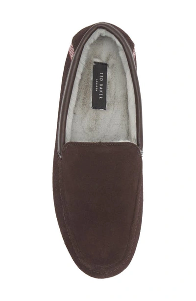 Shop Ted Baker Valant Faux Fur Lined Loafer In Brown