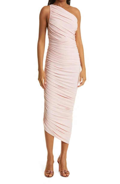 Shop Norma Kamali Diana One-shoulder Gown In Blush