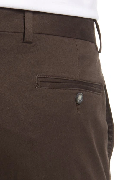 Berle Flat Front Stretch Sateen Pants In Brown