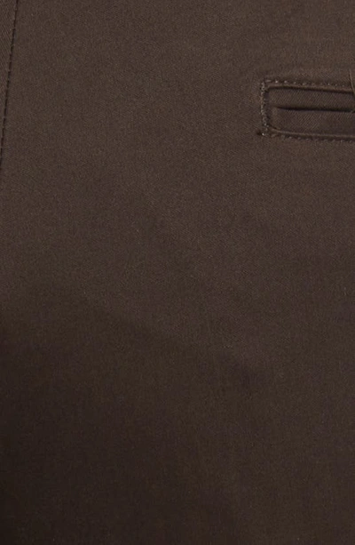 Berle Flat Front Stretch Sateen Pants In Brown