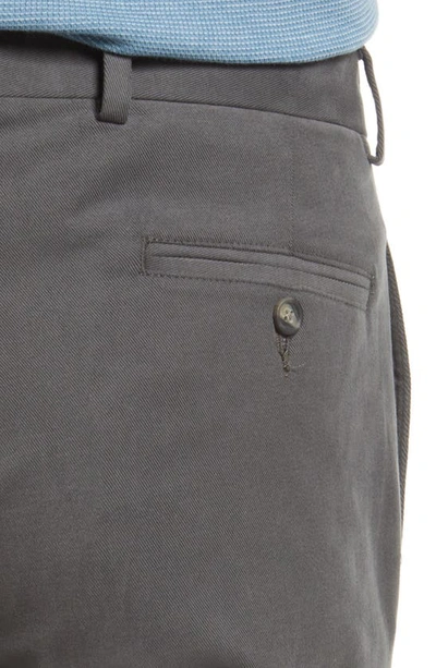 Berle Flat Front Stretch Brushed Twill Pants In Grey