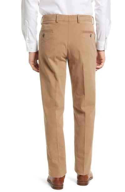 Shop Berle Charleston Khakis Flat Front Brushed Stretch Twill Pants In Tan