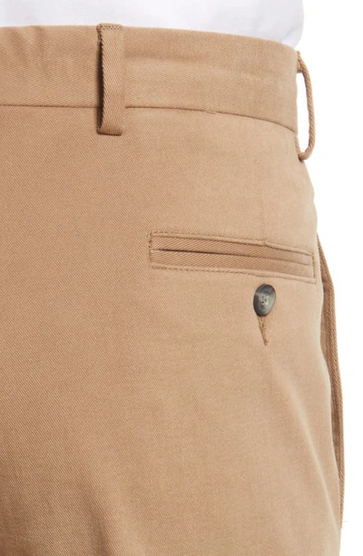 Shop Berle Charleston Khakis Flat Front Brushed Stretch Twill Pants In Tan