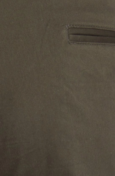 Berle Flat Front Sateen Pants In Olive