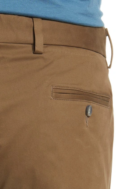 Berle Flat Front Stretch Sateen Pants In Dk Khaki