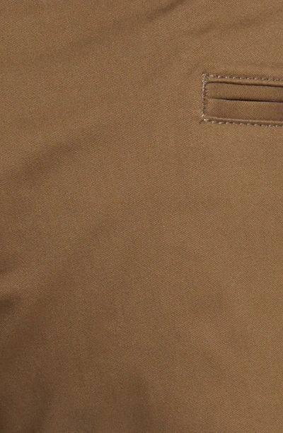 Berle Flat Front Stretch Sateen Pants In Dk Khaki