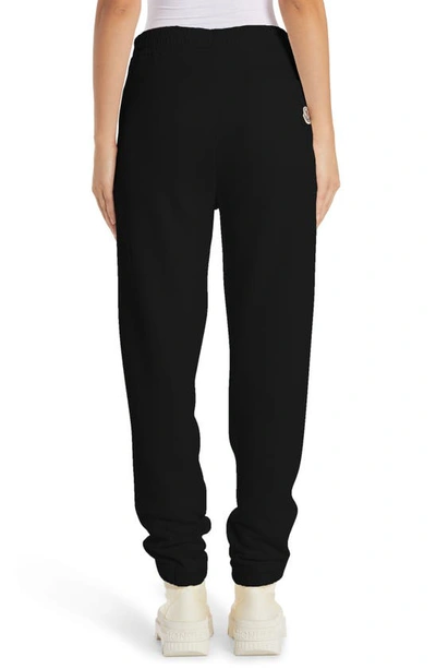 Shop Moncler Cotton Fleece Sweatpants In Black
