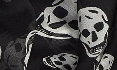 Shop Alexander Mcqueen 'skull' Chiffon Scarf In Black