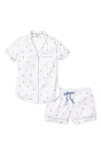 Shop Petite Plume Bateau Short Pajamas In White