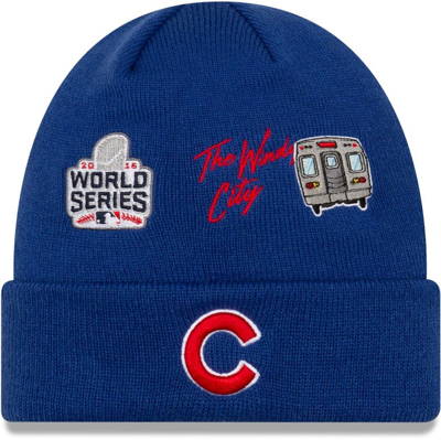 Shop New Era Royal Chicago Cubs 2016 World Series City Transit Cuffed Knit Hat