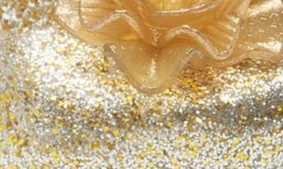 Shop Melissa Mini Ultragirl Garden Mary Jane Flat In Clear Glitter Gold
