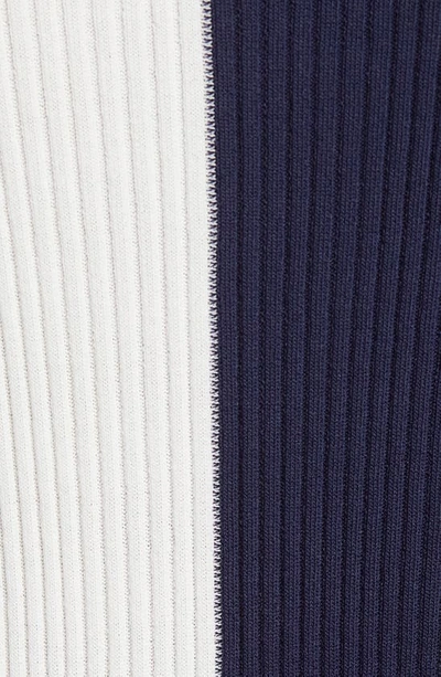 Shop Staud Shoko Colorblock Sweater Dress In Navy/ White