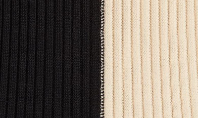 Shop Staud Shoko Colorblock Sweater In Buff/ Black