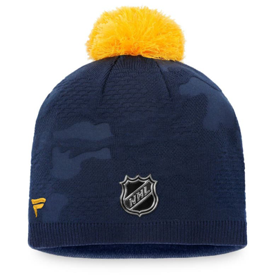 Shop Fanatics Branded Navy/gold St. Louis Blues Authentic Pro Team Locker Room Beanie With Pom