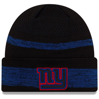 Shop New Era Black New York Giants 2021 Nfl Sideline Tech Cuffed Knit Hat