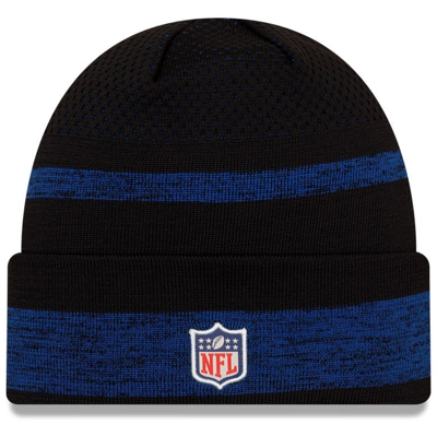 Shop New Era Black New York Giants 2021 Nfl Sideline Tech Cuffed Knit Hat