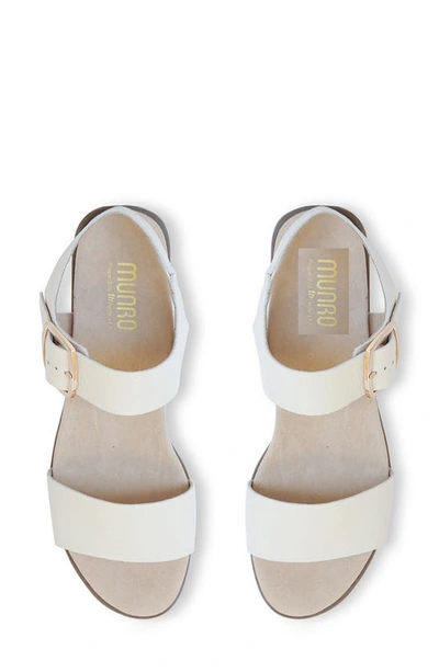 Shop Munro Cleo Sandal In Cream Leather