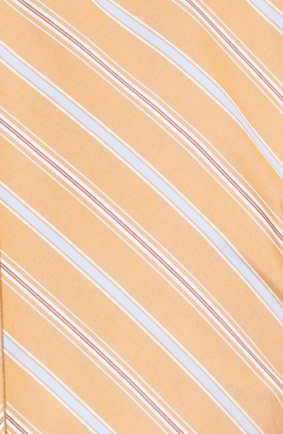 Shop Aknvas Colette Stripe Ruched Crop Top In Caramel Stripe