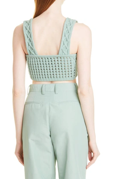 Shop Aknvas Jodie Crop Sweater Camisole In Slate Green