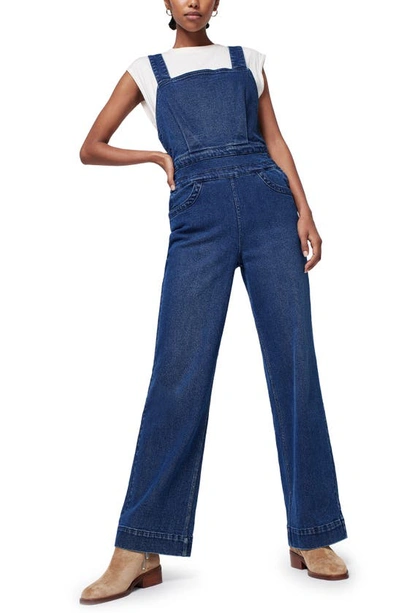 Shop Faherty Avenue Stretch Cotton Overalls In Dark Indigo Wash