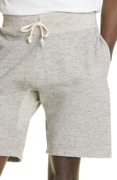 Shop Double Rl Cotton Blend Fleece Sweat Shorts In Athletic Grey Heather