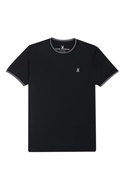 Shop Psycho Bunny Tipped Crewneck T-shirt In Black