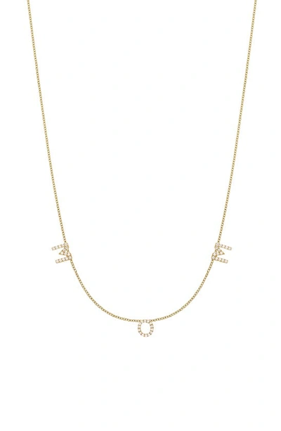 Shop Bony Levy Classic Initial Personalized Diamond Charm Necklace In 18k Yellow Gold - 3 Charms