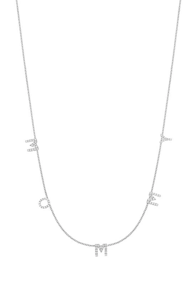 Shop Bony Levy Classic Initial Personalized Diamond Charm Necklace In 18k White Gold - 5 Charms