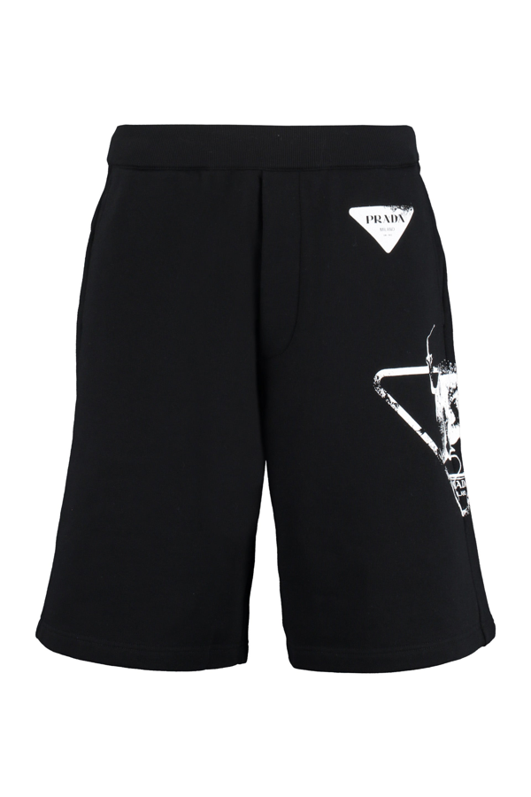 Prada logo print bermuda shorts - Black