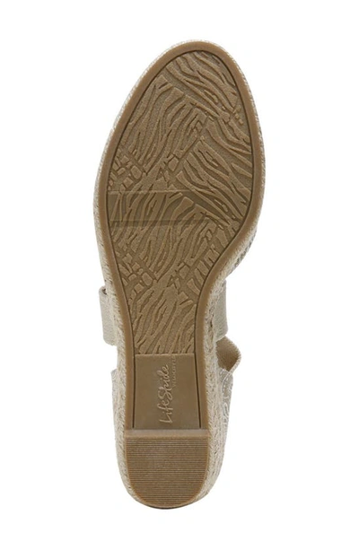 Shop Lifestride Kascade Wedge Espadrille Sandal In Khaki Fabric