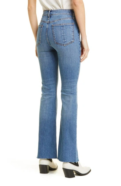 Rag & Bone Nina High-rise Flared Stretch-denim Jeans In Med Blue
