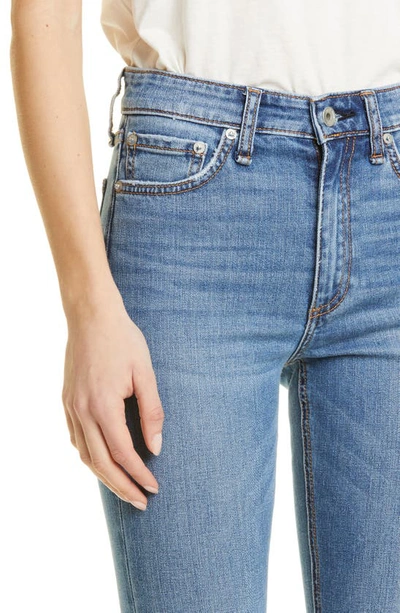 Rag & Bone Nina High-rise Flared Stretch-denim Jeans In Med Blue