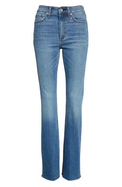 Rag & Bone Nina High-rise Flared Stretch-denim Jeans In Med Blue