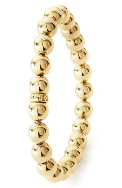 Shop Lagos Caviar Gold Ball Stretch Bracelet