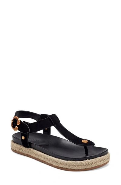Shop Aerosoles Carmen T-strap Sandal In Black Suede