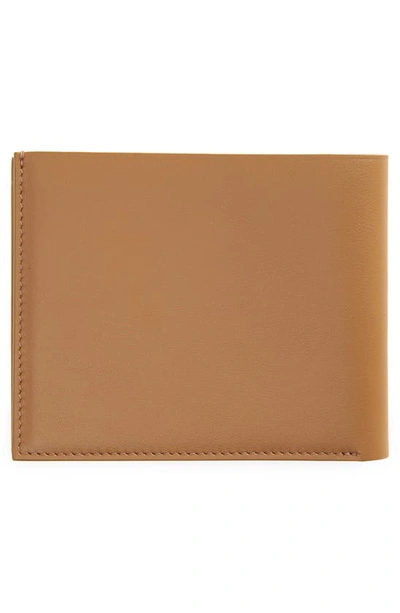 Shop Jil Sander Leather Pocket Wallet In 210 - Honey Brown