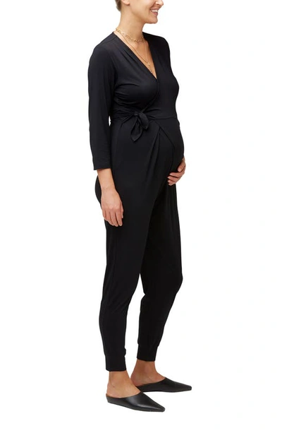 Shop Nom Maternity Amabella Maternity Nursing Jumpsuit In Black