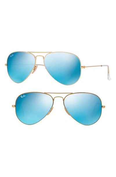 Shop Ray Ban Large Icons 62mm Aviator Sunglasses In Green/ Blue