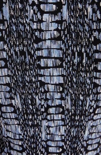 Shop Alaïa Python Jacquard Knit Sleeveless Skater Minidress In Noir/ Bleu