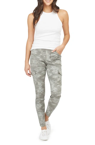 Shop Spanx Stretch Twill Ankle Cargo Pants In Stone Wash Camo