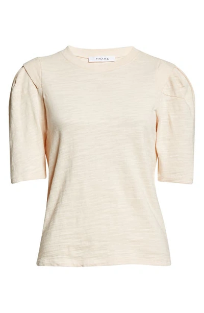 Shop Frame Pleated Puff Sleeve T-shirt In Nude Pink